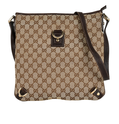 Abbey D-Ring Crossbody, £295, Handbags, Brown, Canvas, Front view